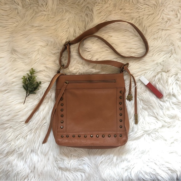 🌿SOLD🌿 Lucky Brand Vintage Brown Leather Studded Crossbody Purse - Picture 13 of 13